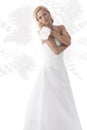 Pretty blonde bride with hand on shoulder Royalty Free Stock Photo