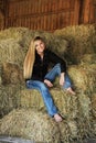 Pretty Blonde High School Senior Country Girl Royalty Free Stock Photo