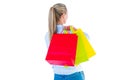 Pretty blonde holding shopping bags Royalty Free Stock Photo