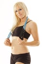 Pretty blonde with jumprope Royalty Free Stock Photo