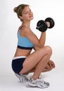 Pretty Blonde With Weights Royalty Free Stock Photo