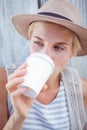 Pretty blonde woman drinking coffee Royalty Free Stock Photo