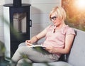 Blonde Attractive Woman Reading Book Royalty Free Stock Photo