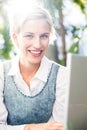 Pretty blonde woman using her laptop Royalty Free Stock Photo