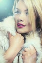 Pretty blonde woman in winter coat Royalty Free Stock Photo