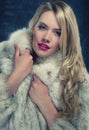 Pretty blonde woman in winter coat Royalty Free Stock Photo