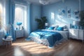 pretty blue room interior by AI Generated