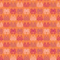 Pretty Boho Leaf Damask Seamless Vector Pattern