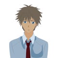 Pretty boy anime male manga cartoon comic portrait Royalty Free Stock Photo