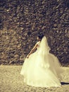 Pretty bride in white dress Royalty Free Stock Photo