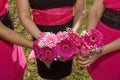 Pretty bridesmaids bouquets Royalty Free Stock Photo