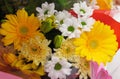 Pretty Bright Closeup Yellow And White Flowers Bouquet