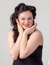 Pretty brunette girl posing like Marilyn Monroe Royalty Free Stock Photo