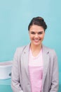 Pretty brunette with stylish up do Royalty Free Stock Photo