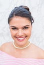 Pretty brunette with stylish up do Royalty Free Stock Photo