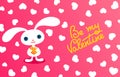 Pretty bunny. Valentine card.