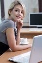 Pretty business woman with notebook in the office Royalty Free Stock Photo