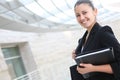 Pretty Business Woman at Office Building