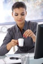 Pretty businesswoman with coffee