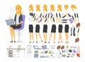 Pretty businesswoman - vector cartoon people character constructor