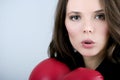 Pretty bussiness boxing woman