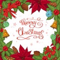 Pretty card with Christmas decoration. Royalty Free Stock Photo