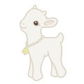 Pretty card with little goat. Royalty Free Stock Photo