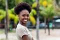 Pretty caribbean woman with afro hair