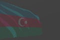 Pretty celebration flag 3d illustration - modern illustration of Azerbaijan isolated flag made of glowing dots wave on grey