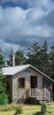 Pretty chalet on top of a mountain Royalty Free Stock Photo