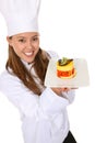 Pretty Chef Cooking Dessert Royalty Free Stock Photo