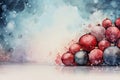 Pretty loose watercolour illustration of christmas baubles