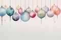 Pretty loose watercolour illustration of christmas baubles