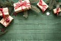 Pretty Christmas holiday border with gifts Royalty Free Stock Photo