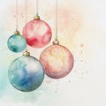 Pretty loose watercolour illustration of christmas baubles