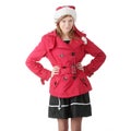 Pretty christmas teen girl in santa hat Royalty Free Stock Photo