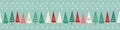 Pretty Christmas tree and star border seamless repeat pattern. Surface pattern design background ideal for Christmas