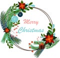 Pretty christmas wreath with decorative elements Royalty Free Stock Photo