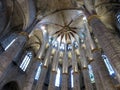 Pretty Church Columns in Barcelona Spain