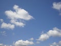 Pretty cloud shapes on blue sky background