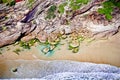 Pretty coastal bay with rocky cliffs