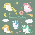Rainbow Fantasy Unicorn Collection Royalty Free Stock Photo