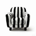 Pretty comfy reading chair black-white stripe colored generative AI