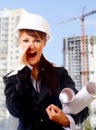 Pretty construction architect Royalty Free Stock Photo