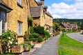 Pretty Cotswold cottages, Broadway. Royalty Free Stock Photo