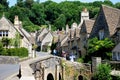 Pretty Cotswold street, Castle Combe. Royalty Free Stock Photo