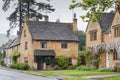 Pretty Cottages with climbing plants in the village of Broadway, in the English county of Worcestershire, Cotswolds, UK Royalty Free Stock Photo