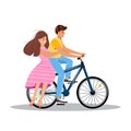 Pretty couple riding a bike