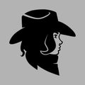 Cowgirl symbol on gray backdrop Royalty Free Stock Photo