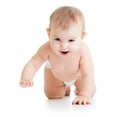 Pretty crawling baby girl Royalty Free Stock Photo